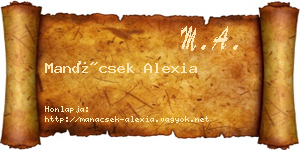 Manácsek Alexia névjegykártya